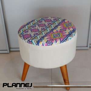 Puffs Santino - Branco/Colorido